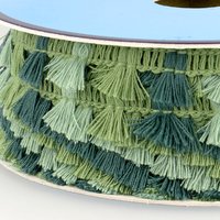 Frange pompons 15mm vert - Mondial Tissus