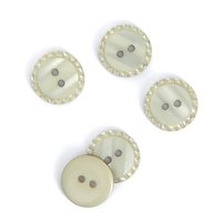 Boutons à bords pointillés gris clair 18 mm - MT - Mondial Tissus