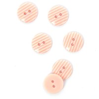 Boutons rayés rose 15 mm - MT - Mondial Tissus