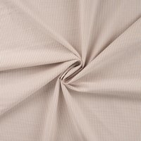 Tissu seersucker imprimé rayé beige et blanc - Mondial Tissus