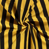 Tissu burlington grosses rayures jaunes noires - Mondial Tissus