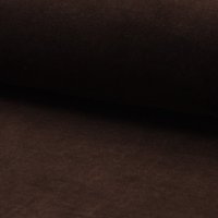 Tissu velours éponge coton uni chocolat - Mondial Tissus