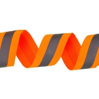 Ruban gros grain réfléchissant orange 25mm - Mondial Tissus