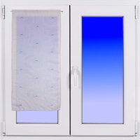 Paire de vitrages brodés soleil blanc 60x120 cm - MT - Mondial Tissus