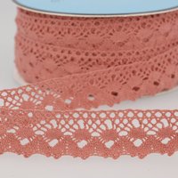Ruban dentelle cercles vieux rose 25mm - Mondial Tissus
