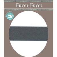 Biais uni coton 20 mm x 2 mètres ciel d'orage - Frou Frou - Mondial Tissus