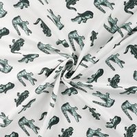 Maille jersey coton imprimée croco écru - Mondial Tissus