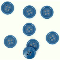 Boutons ronds 4 trous bleu moyen 15 mm - MT - Mondial Tissus