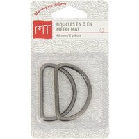 Boucle demi anneau en métal 40 mm 2 pcs nickel mat - MT - Mondial Tissus