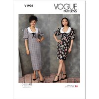 Patron Vogue 1905Y5 - robe moulante à taille haute du 46 au 54 - Vogue - Mondial Tissus