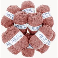 Lot de 10 pelotes de fil à tricoter Azurite 50g 100% acrylique - Col. 31878 Rose thé - Mondial Tissus