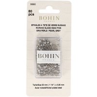 Epingles à tête de verre de Murano gris perle - Bohin - Bohin - Mondial Tissus
