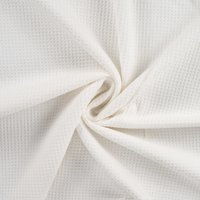 Tissu éponge nid d'abeille verso bouclette uni blanc - Mondial Tissus