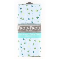 Coupon tissu 100% coton triangles géométriques 45x55cm bleu clair - Frou Frou - Mondial Tissus
