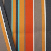 Toile outdoor double enduction Sunny rayé orange taupe bleu - Mondial Tissus