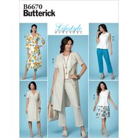Patron Butterick B6670A5 Top,Veste,Robe,Pantalon,Jupe Femme 34-42 - Butterick - Mondial Tissus