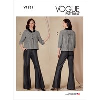 Patron Vogue 1831F5 - ensemble femme, veste courte et pantalon évasé du 44 au 52 - Vogue - Mondial Tissus