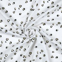 Tissu double gaze imprimé léopard naturel - Mondial Tissus