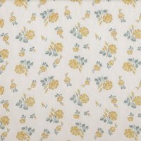 Tissu voilage Florette en lin mélangé motif fleur jaune - 150 cm - Linder - Mondial Tissus