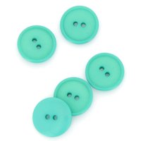 Boutons plats 2 trous vert turquoise 15 mm - MT - Mondial Tissus