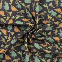 Tissu Softshell imprimé dino bleu marine - Mondial Tissus