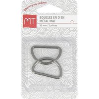 Boucles demi-anneaux en métal 32 mm nickel mat - MT - Mondial Tissus