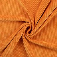 Tissu velours côtelé délavé uni orange - Mondial Tissus