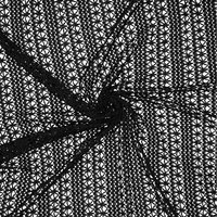 Tissu dentelle crochet lignes noires - Mondial Tissus