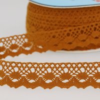 Ruban dentelle cercles rouille 25mm - Mondial Tissus
