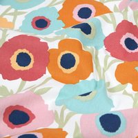 Tissu cretonne imprimé fleur pop multicolore - Mondial Tissus