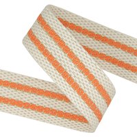 Sangle rayée fil lurex écru rayé orange 38mm - Mondial Tissus