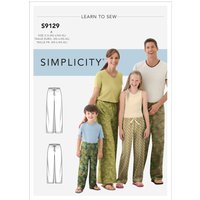 Patron Simplicity S9129 - Pantalon Pyjama Famille Xs - L / Xs - Xl - Simplicity - Mondial Tissus