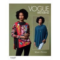 Patron Vogue 1637Y pull tunique femme asymétrique par marcy tilton - du 32 au 42 - Vogue - Mondial Tissus
