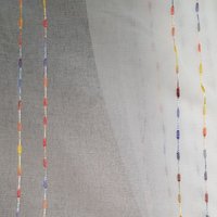 Tissu voile bordé pointillés multicolore - Non plombé - Mondial Tissus