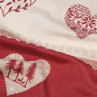 Tissu jacquard bicolore motif esprit montagne rouge bordeaux - Mondial Tissus