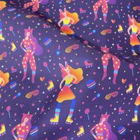 Tissu coton licorne girl multico - Mondial Tissus