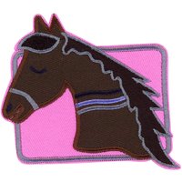 Écusson cheval fond rose - Mondial Tissus