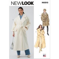 Patron New Look 6810-manteau avec ceinture en deux longueurs pour jeunes femmes 36-50 - Newlook - Mondial Tissus