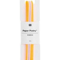 Ruban tissé à rayures orange blanc et lilas 10 mm x 3 m - Rico Design - Rico Design - Mondial Tissus