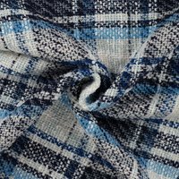 Tissu tweed effet chenille tartan bleu - Mondial Tissus