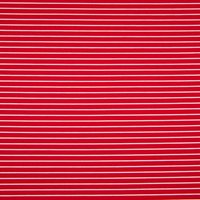 Double Maille jersey lourd imprimée rayures fines 0,3 x 0,8 cm rouge et blanc - Mondial Tissus
