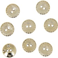 Boutons dorés métal à bords craquelés 11 mm - MT - Mondial Tissus
