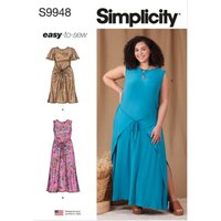 Patron simplicity s9948.w3 - robe en maille 58 à 66 - Simplicity - Mondial Tissus
