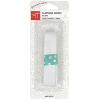 Élastique tissé 20mm - Blanc - MT - Mondial Tissus