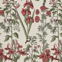 Tissu jacquard fleur de lys rouge - Linder - Mondial Tissus