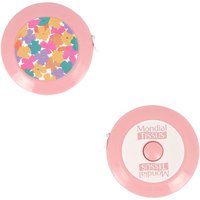 Centimètre enrouleur noir floral fond blanc - MT - Mondial Tissus