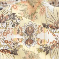 Tissu voile floral beige - Mondial Tissus