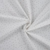 Tissu popeline coton coeur beige blanc - Mondial Tissus