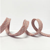 Cordon plat chiné 12 mm rose - Mondial Tissus