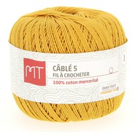 Fil à crocheter n°5 jaune moutarde - MT - Mondial Tissus